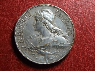  Marianne 1898 exposition silver pl medal by Louis Alexandre Bottee