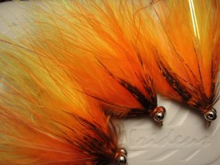 Irideus #6 Orange Crush Articulated Intruder Trout Fly Fishing Flies