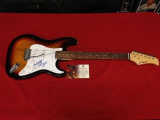 Lou Diamond Phillips Autographed Brown White Signed Electric Guitar