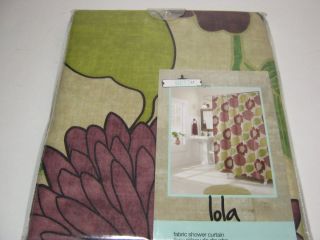 New West St Designs Lolo Shower Curtain Plum Green Floral NIP