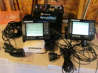 Lowrance LMS 350A 2 Units One with GPM Module SP Temp 2 Transducers