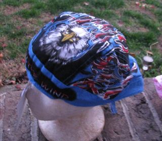 Headwraps Doo Du rags Biker Welder Skull bandana cap Blue eagle in