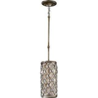 Murray Feiss P1258BUS Lucia 1 Light Mini Pendant in Burnished Silver