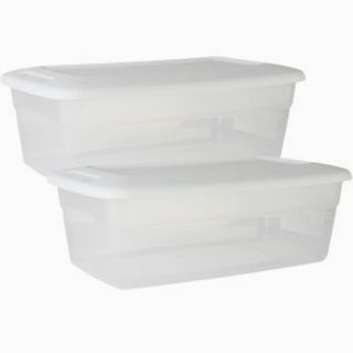 Plastic Storage Boxes w Lids 6 Quart Shoe Storage Closet Organize