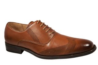 Hazan Bravo Luger Mens Oxford Dress Shoes Brown Lace Up All Size