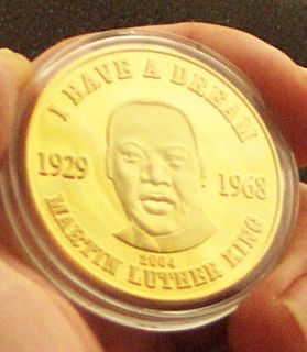 Martin Luther King 24K Gold Plated Commemorative Coin
