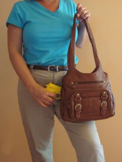 Louise Concealed Carry Purse Tan Leather