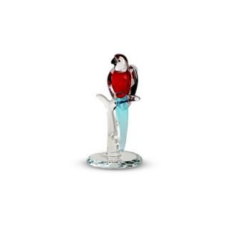 CRYSTAL RED PARROT TROPICAL LOVEBIRD BIRD COLLECTIBLE FIGURINE + free