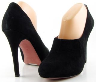 LUXURY REBEL LISETTE Black Suede Womens Shoes Platform Ankle Booties