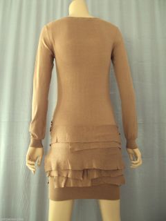 289 BCBG Sweater Party Dress Top Size XS 0 2 Rust