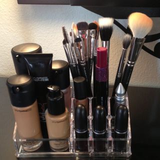 Mac Makeup Clear Acrylic Vanity Lipstick Organizer Storage Brush