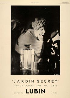 1929 Ad French Secret Garden Perfume Lubin Paris Jardin Original