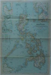 Map PHILIPPINES Bataan Manila Bay Luzon Corregidor General Macarthur