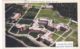 Macon Georgia Wesleyan College Air View 1950
