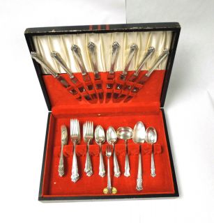 Lunt Sterling Silver Flatware Set English Shell No Mono 52 Pieces