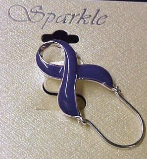 Relay for Life Purple Ribbon ID Badge Holder Pin Lupus