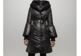 Mackage Ace Long Down Coat with Knit Collar