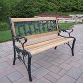 Outdoor Lawn Garden Patio Furniture Bench Cast Iron Bamboo Free