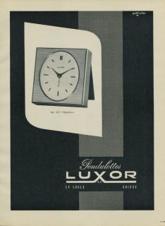 Luxor Clock Company Luxor S.A. 1955 Swiss Ad Suisse Advert Le Locle