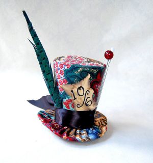 Mad Hatter Mini Top Hat Goth Lolita cosplay party fascinator steampunk