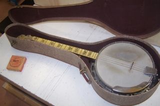 Vint Gibson Tenor Banjo Prewar Period with Case for Restoration