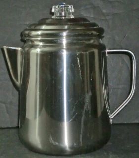 Coleman Stainless Steel Coffee Pot Percolator Stove Top Camping 12 Cup