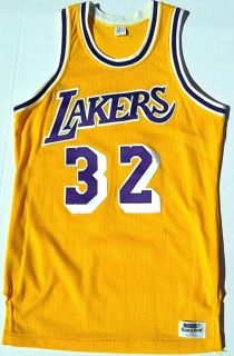 Vtg 1980s Magic Johnson L A Lakers NBA Authentic Sand Knit Jersey Pro