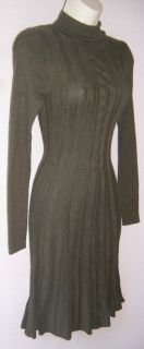 Mssp Green Turtle Neck Long Sleeve Pullover Stretch Sweater Dress XS 0