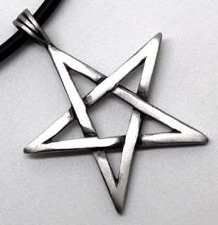 Magic Star Pentagram Pentacle Pagan Wicca Silver Pewter Pendant w