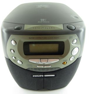 Philips Magnavox CD Clock Dual Alarm AM FM Radio Model AJ 3940 Great