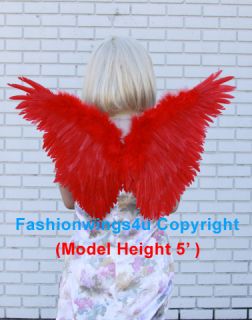 Red Bird Butterfly Macaw Angel Fairy Costume Feather Wings