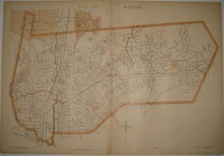 1904 Map City of Malden Mass MA Old