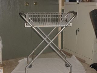 Metal Industrial Cart w Removeable Wire Basket Office Mail Cart