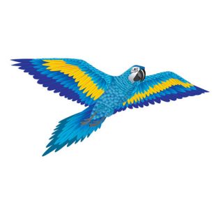 3D Nylon Macaw Flying Blue Parrot Kite with String and Handle 52