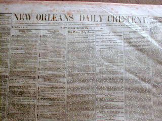 Crescent Confederate Newspaper Battle of Manassas Bull Run