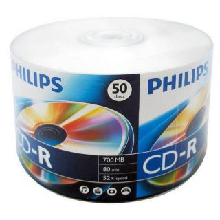 50 Philips 52x 80min 700MB Logo CD R CDR Blank Disc Media