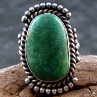 Navajo Henry Sam Sterling Silver Kings Manassa Turquoise Ring