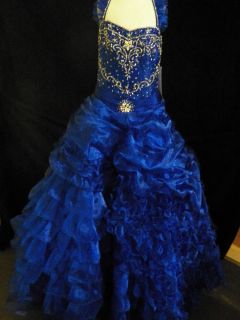 National Pageant Dress Little Rosie Glitz Royal Blue Size 8