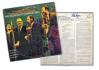 Pete Seeger Autograph The Weavers Carnegie Hall Album