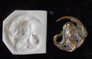 Gorgeous Goddess Medallion Handmade Polymer Clay Push Mold PMC