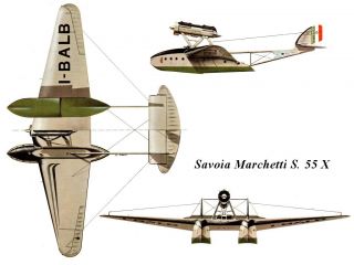 Astral Savoia Marchetti SM55X Plan 50 Wing Span