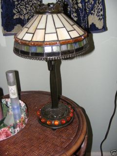 Style at Home w Margie Stained Glass Table Lamp 19 H
