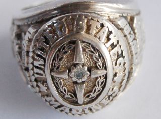 Vintage USMC Marine Corps 1775 1945 Sterling Silver Ring w Small