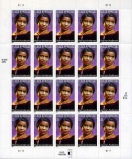 Marian Anderson 20 x 37 Cent U s Postage Stamps 2004