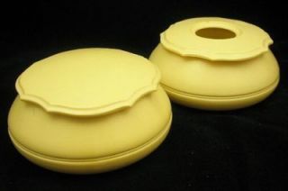 Celluloid Ivory Pyralin Dubarry Vanity Set 2 Pieces and Lids Vintage