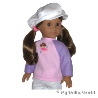 Shirt Fit American Girl Doll Pink Lilac Marisol Ruthie Dance