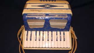 VINTAGE MAROTTA 12 BASS ACCORDION CASE MADE IN ITALY BLUE PEARL