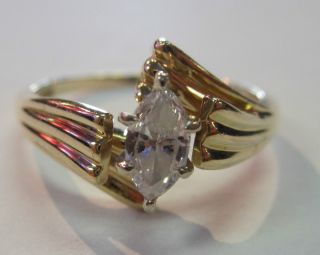 40 Carat Marquise Solitaire Diamond 14kt YG Engagement Ring