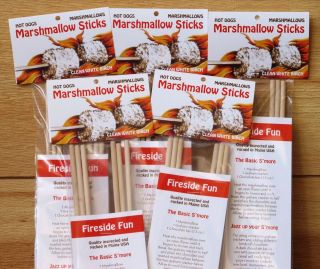 Marshmallow Sticks Set of Six 6 in A Colorful Package