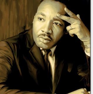 Martin Luther King Signed Canvas Art Painting 26 x 15